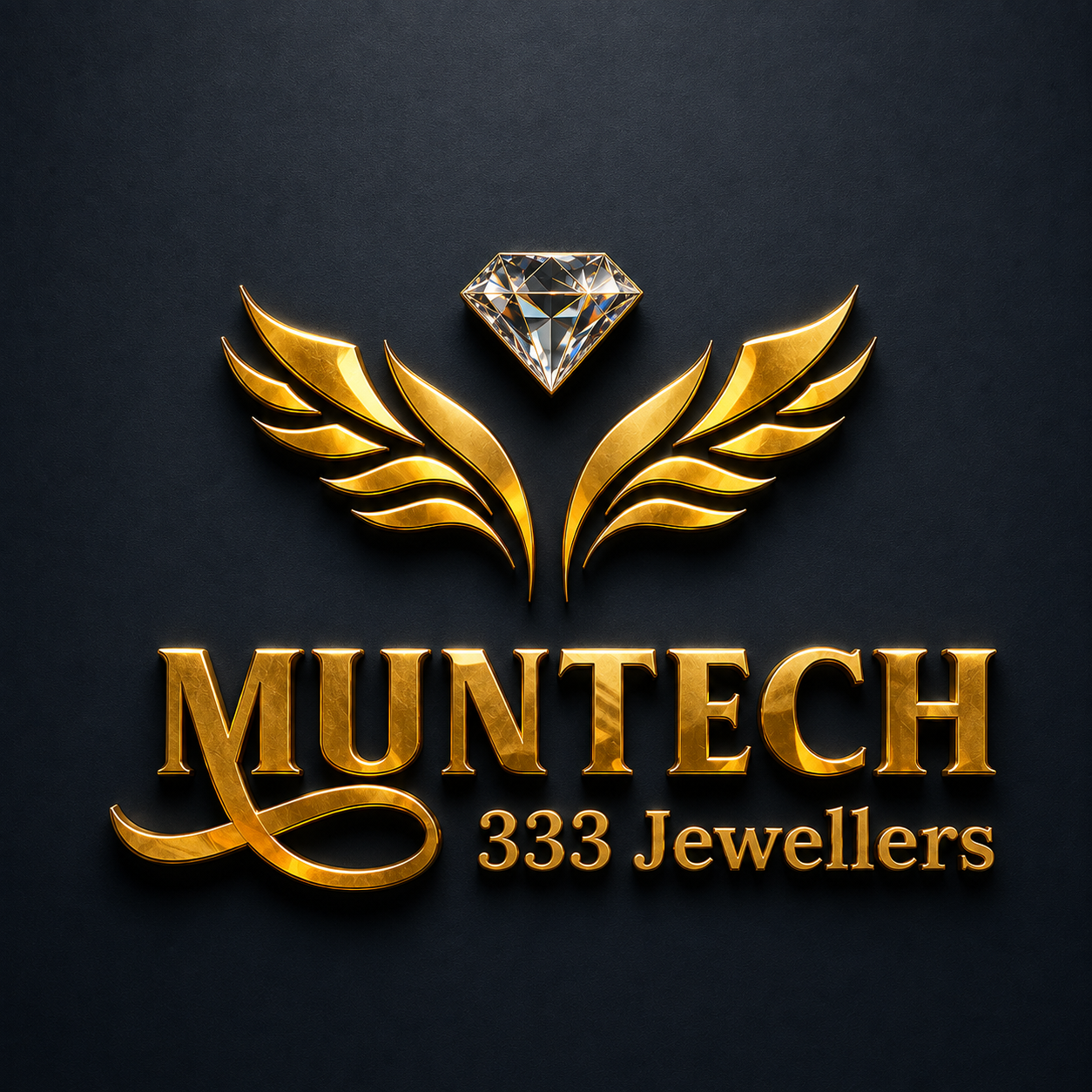 MUNTECH 333 Jewellers gold wing and diamond logo